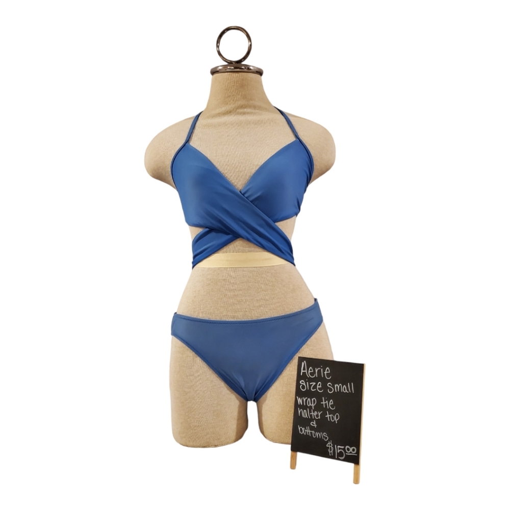 Aerie size small blue bikini